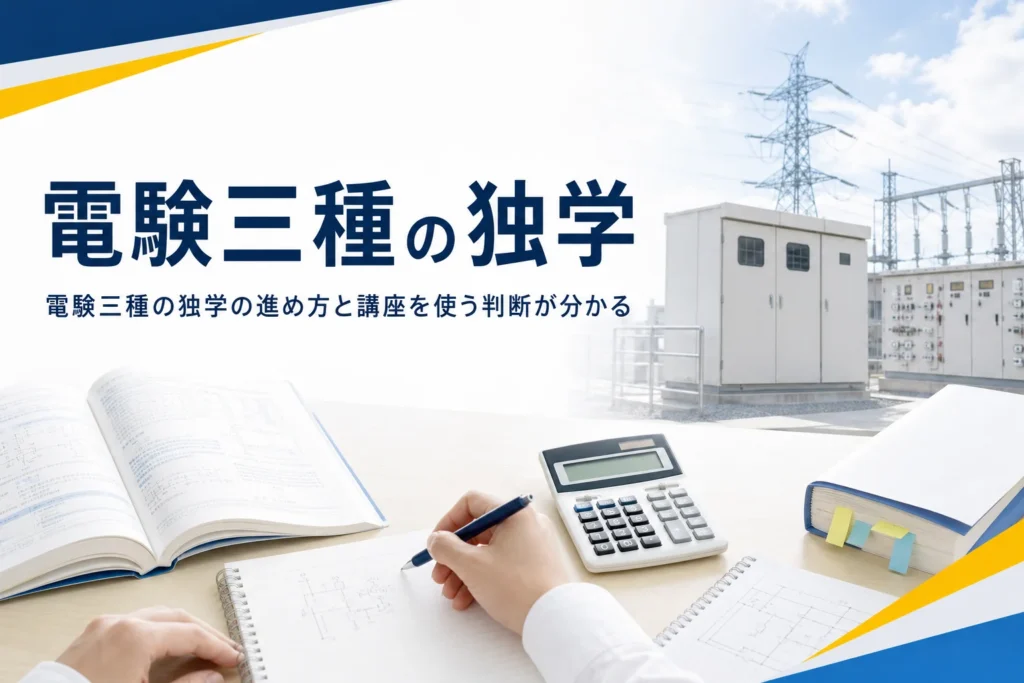 電験三種を独学で合格するための進め方と、講座を使う判断を解説する記事のアイキャッチ