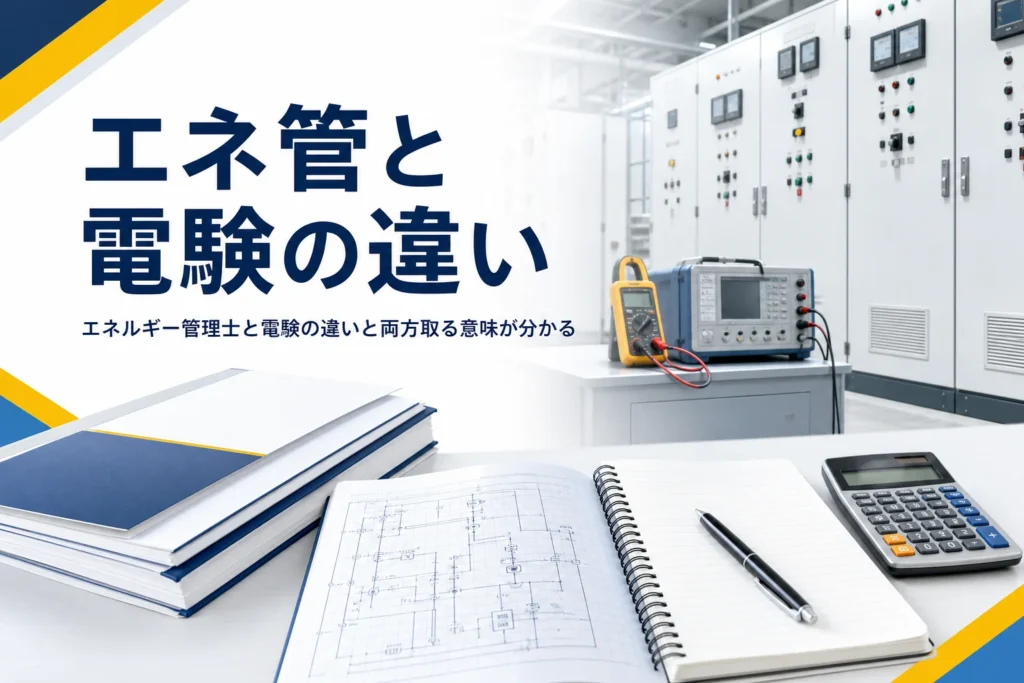 エネルギー管理士と電験の違いと、両方取る意味を紹介する記事のアイキャッチ