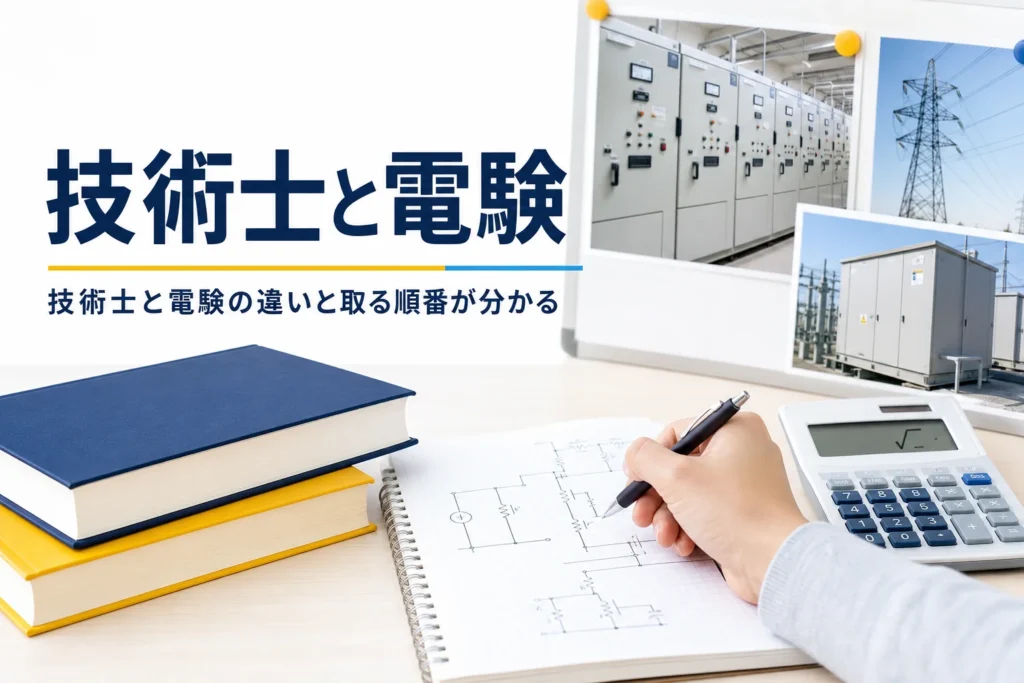 技術士と電験の関係と、両方を考える時の取る順番を紹介する記事のアイキャッチ