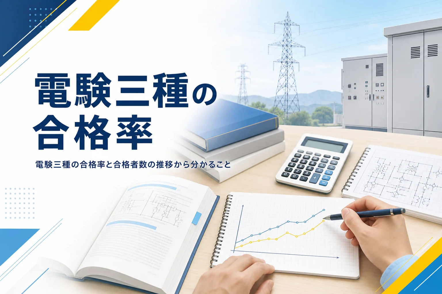 電験三種の合格率と合格者数の推移、数字から分かることを紹介する記事のアイキャッチ