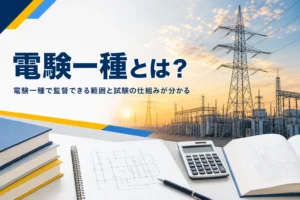 電験一種とは何か、監督できる範囲と試験の仕組みを紹介する記事のアイキャッチ