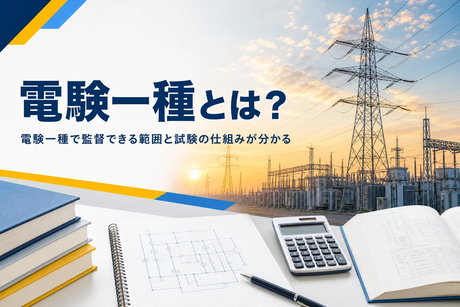 電験一種とは何か、監督できる範囲と試験の仕組みを紹介する記事のアイキャッチ
