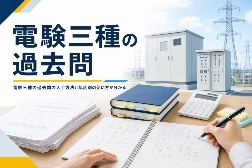電験三種の過去問を試験センターで入手する方法と、年度別の使い方を解説する記事のアイキャッチ