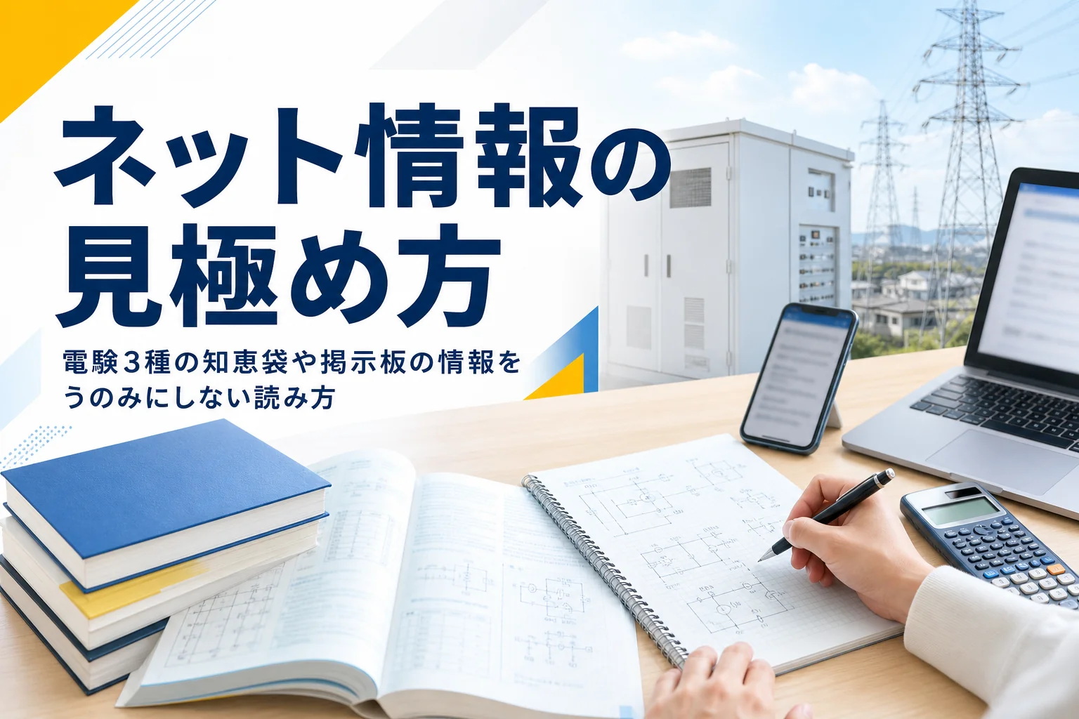 電験3種の知恵袋や掲示板の情報を、体験の話と制度の話に分けて見極める方法を解説する記事のアイキャッチ