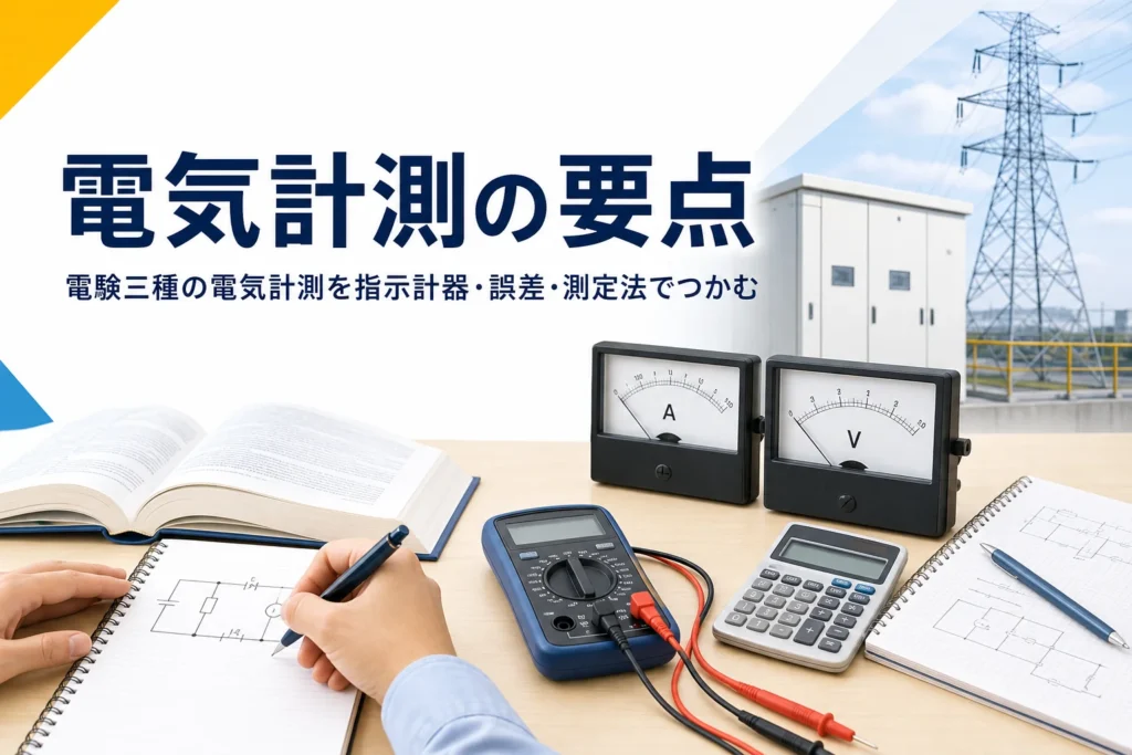 電験三種の電気計測を、指示計器・誤差・測定法の考え方で紹介する記事のアイキャッチ