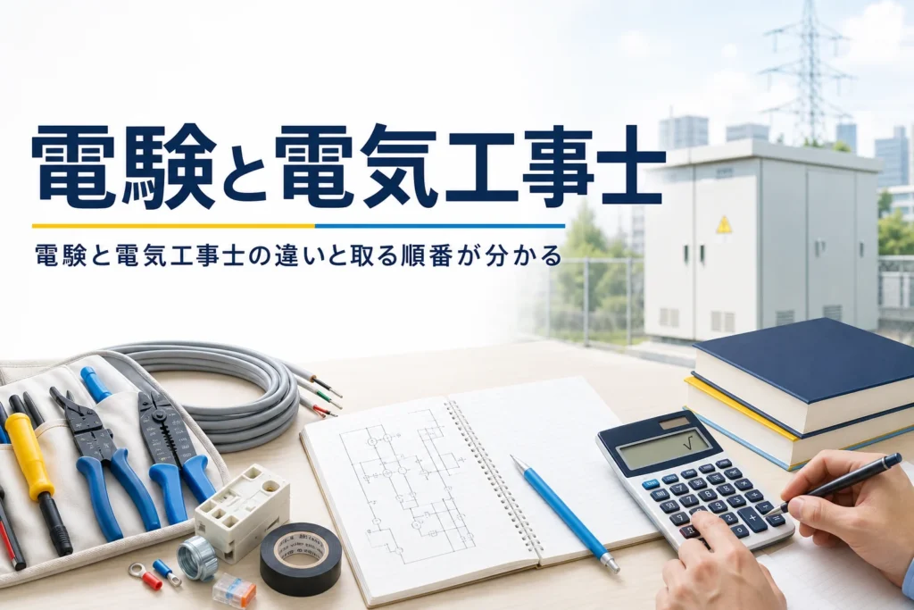 電験と電気工事士の違い、できる仕事・試験・取る順番を解説する記事のアイキャッチ