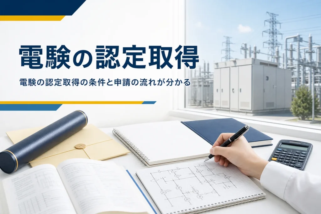 電験の認定取得について、学歴と実務経験で免状を得る方法を解説する記事のアイキャッチ
