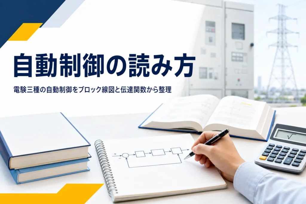 電験三種の自動制御を、ブロック線図と伝達関数の読み方から整理する記事のアイキャッチ