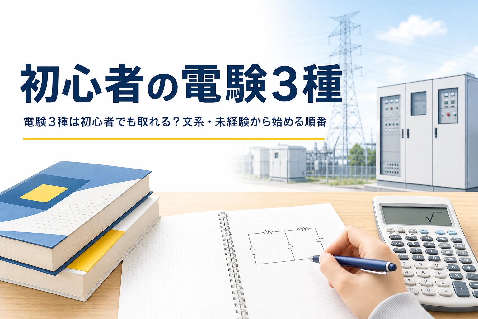 電験3種を初心者が文系・未経験から目指す時の始める順番を解説する記事のアイキャッチ
