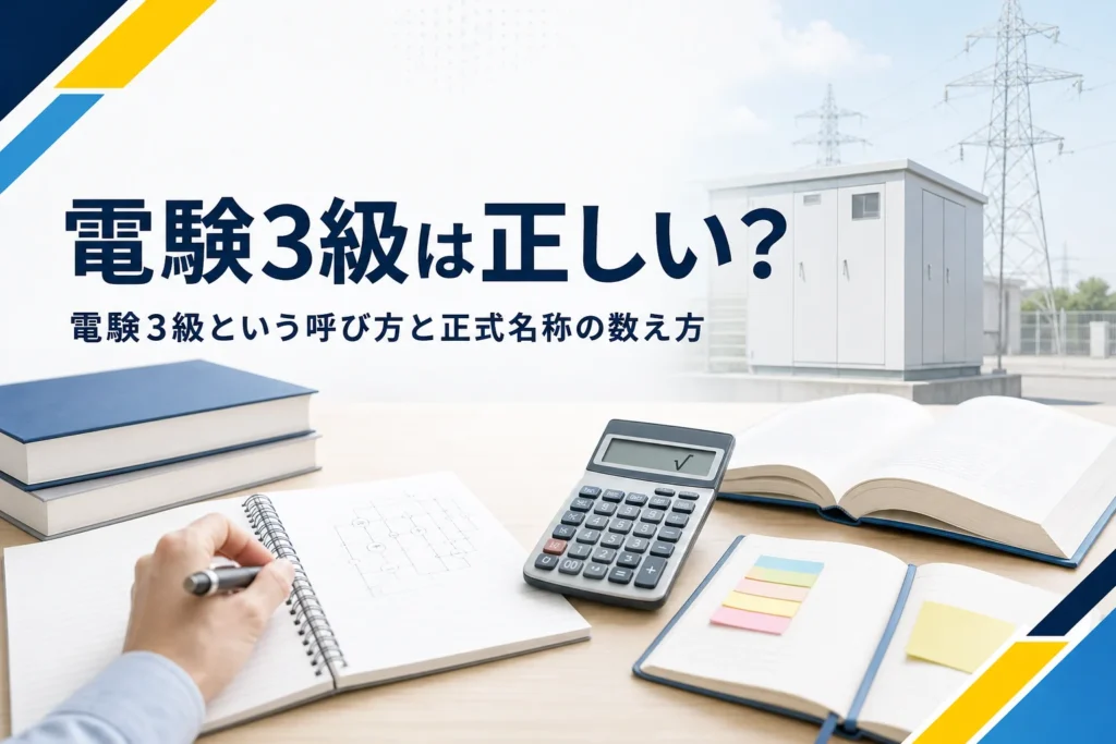 電験3級・2級という呼び方は正しいのか、正式名称と種の数え方を紹介する記事のアイキャッチ