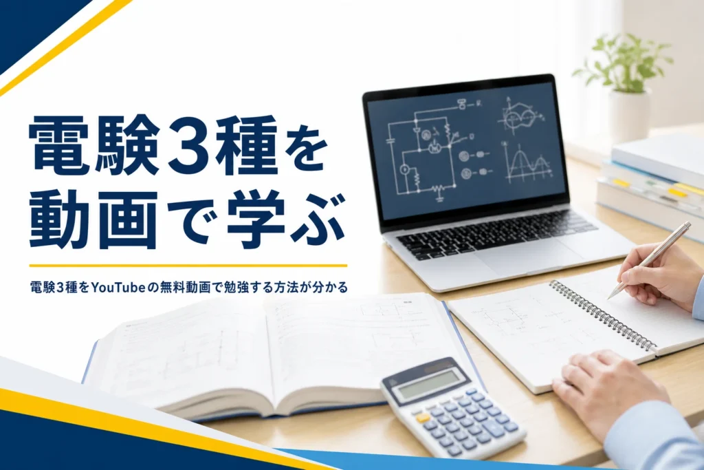 電験3種をYouTubeの無料動画で勉強する方法と、テキスト・過去問との組み合わせ方を解説する記事のアイキャッチ
